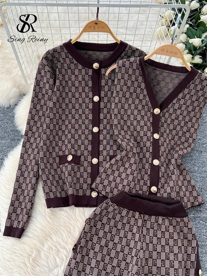 3-Piece Cord Set with Buttoned Inner & Long Sleeve Jacket – Stylish Women's Outfit